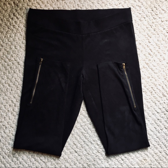 Vestique: High-waisted blk faux suede leggings - Picture 3 of 4